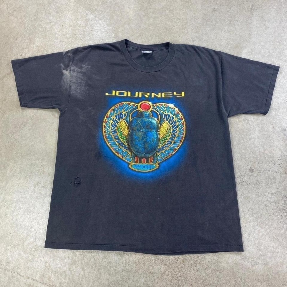 Vintage 2001 Journey Arrival Shirt Size XL Faded‎ Black Band Concert Tour